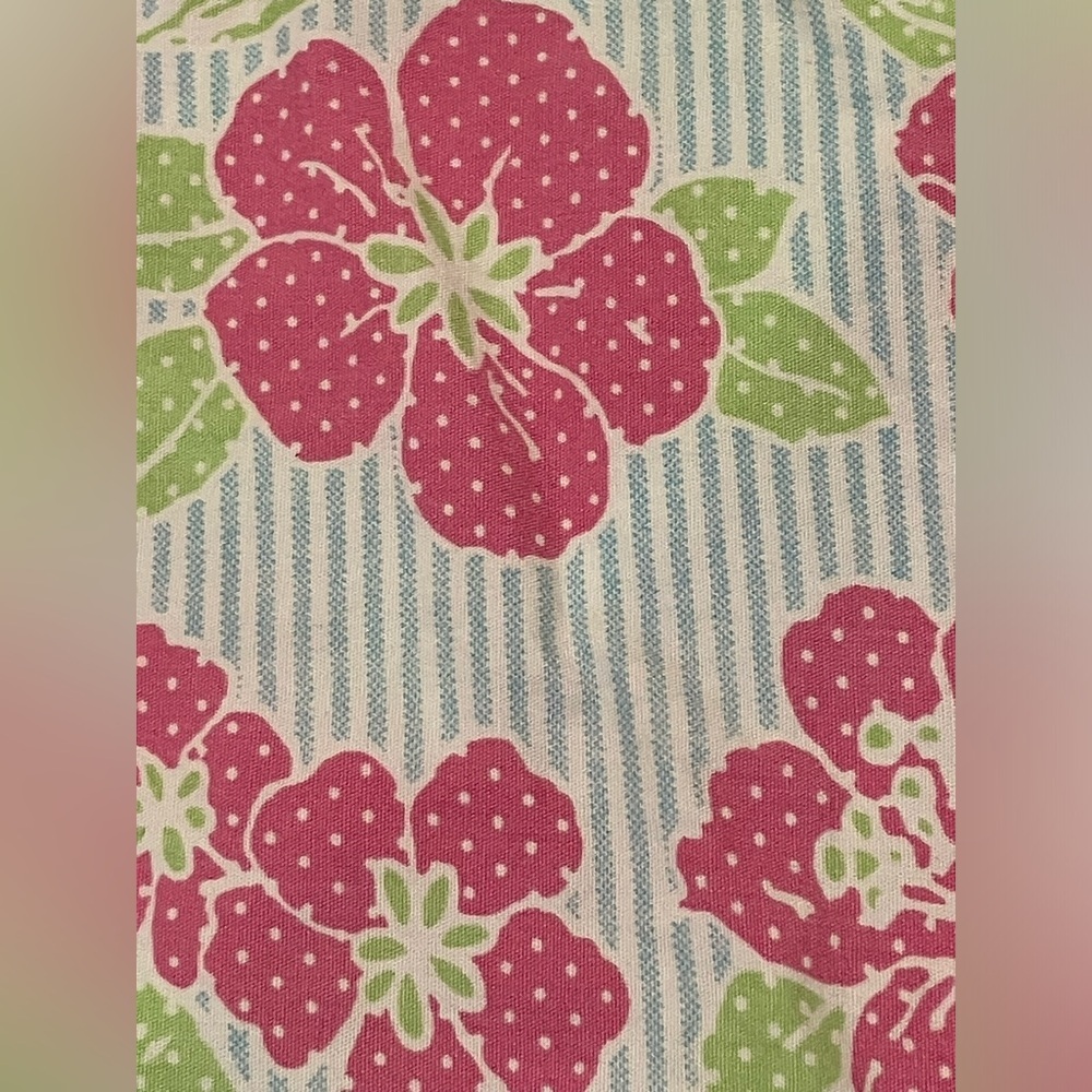 Tommy Hilfiger pink Hibiscus blue stripes Floral bed sheets bundle - Picture 7 of 10